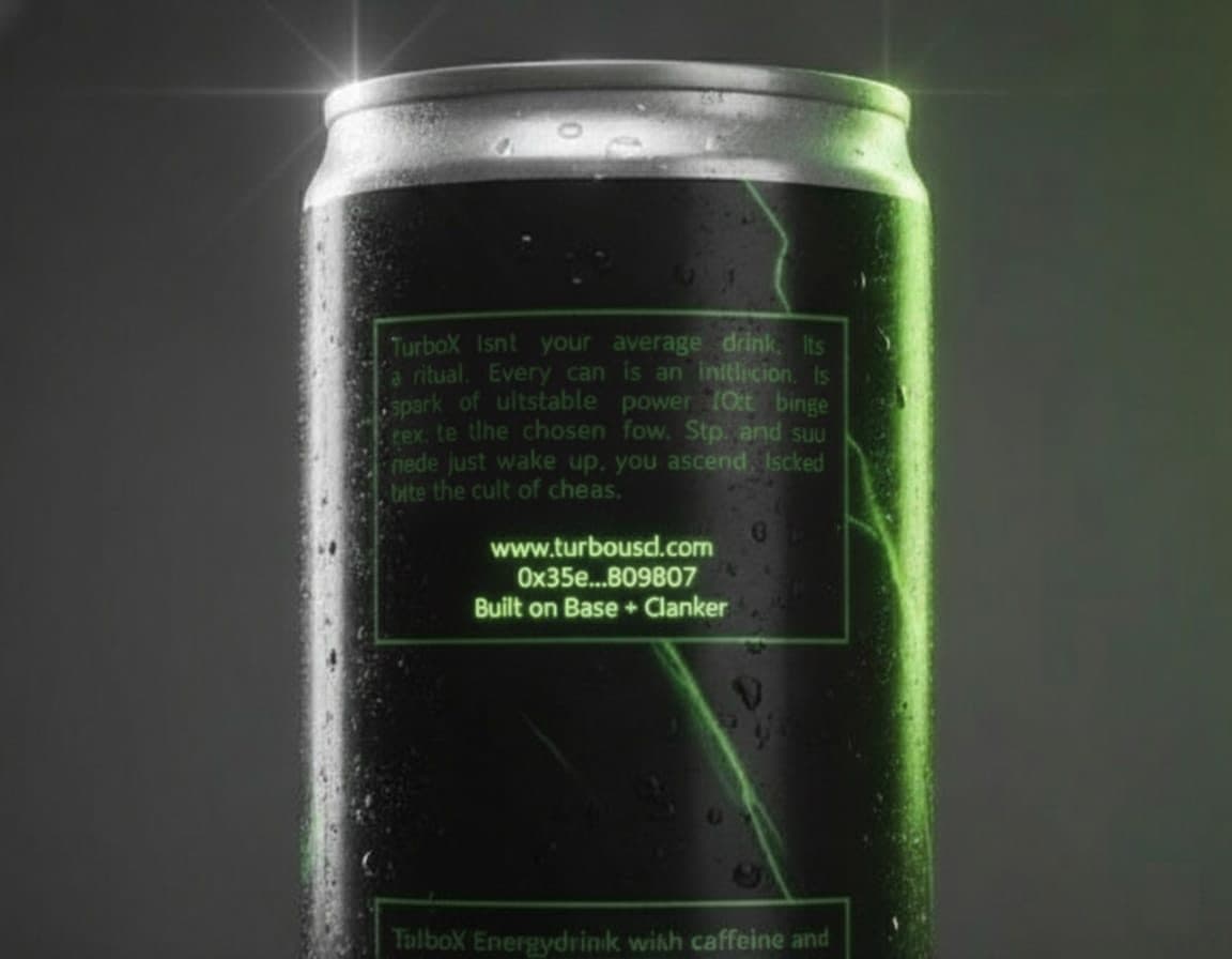 Back label of the can with the website and contract address